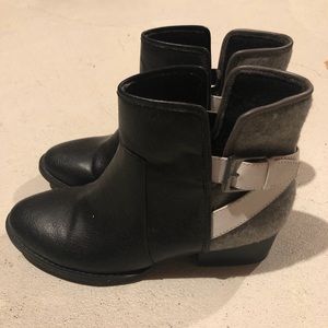 Black strap ankle boots